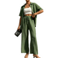 ⌛50% Off on the Last Day-Women's Short Sleeve Shirt & Wide-Leg Pants Set