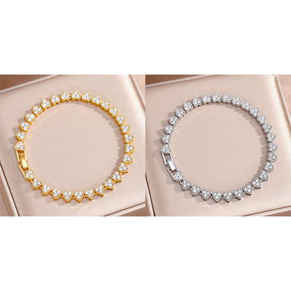 💥Limited BOGO💥✨Shiny Heart Link Bracelet Set – Elevate Day & Night Looks with Ease
