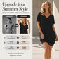 🌿 Relaxed-Fit V-Neck Dress with T-Shirt Comfort – Perfect for Casual Outings