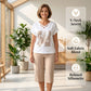 📢📢50% OFF !! ⏰Women Casual Two Piece Set V Neck Tee and Cropped Pants