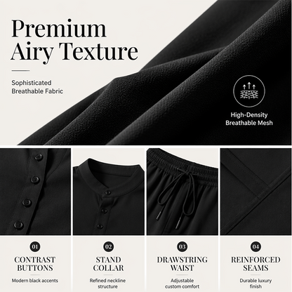 🎁2026 New Arrivals 50% OFF💥Men's Minimalist Casual Shirt and Pants Set – Breathable Blend & Stylish Button Detail ☀️
