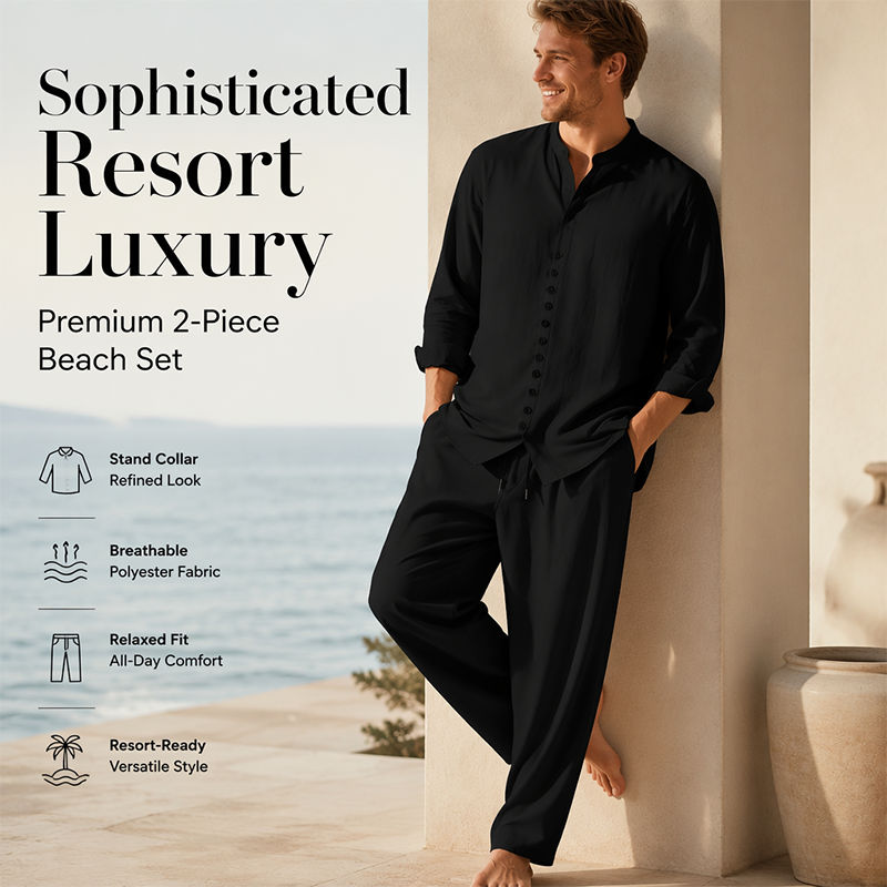 🎁2026 New Arrivals 50% OFF💥Men's Minimalist Casual Shirt and Pants Set – Breathable Blend & Stylish Button Detail ☀️