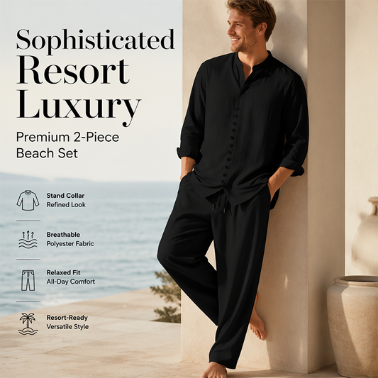 🎁2026 New Arrivals 50% OFF💥Men's Minimalist Casual Shirt and Pants Set – Breathable Blend & Stylish Button Detail ☀️
