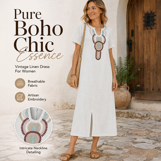 🌺🌊🌴 50% OFF! Embroidered maxi dress with slit – Summer elegance, absolute comfort.
