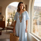 🌺🌊🌴 50% OFF! Embroidered maxi dress with slit – Summer elegance, absolute comfort.