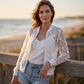 ⌛Limited-Time Offer-Women's Sheer Floral Lace Zip-Up Baseball Jacket