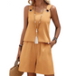 Casual Sleeveless Top and Shorts Lounge Set