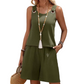 Casual Sleeveless Top and Shorts Lounge Set