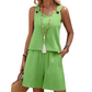 Casual Sleeveless Top and Shorts Lounge Set