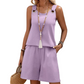 Casual Sleeveless Top and Shorts Lounge Set