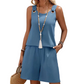Casual Sleeveless Top and Shorts Lounge Set