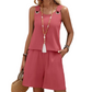 Casual Sleeveless Top and Shorts Lounge Set