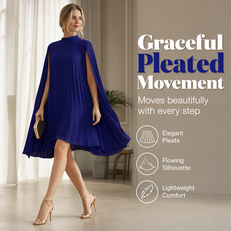 🏖️Summer Hot Sale - Up to 50% OFF⚡50K+ SOLD!🎁Women's Round-Neck Cape Sleeve Mini Dress