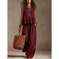 Women Casual Sleeveless Ruffle Top and Wide Leg Long Pants Set