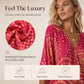 Women's V-Neck Boho Print Batwing Sleeve Top