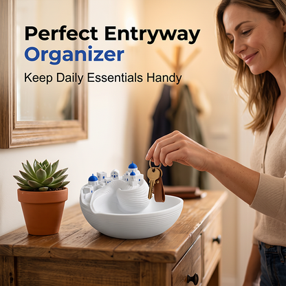 🏺 50% OFF! Ocean Theme Key Tray – blue & white ceramic, handcrafted detail – perfect entryway décor. 🏠💙