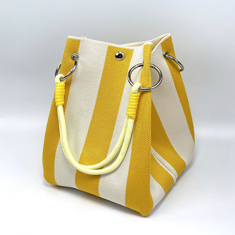 🏆👜 Limited Time - 50% OFF! ✨ Boho Striped Knit Bucket Handbag for Women – Handmade Summer Beach Shoulder Bag
