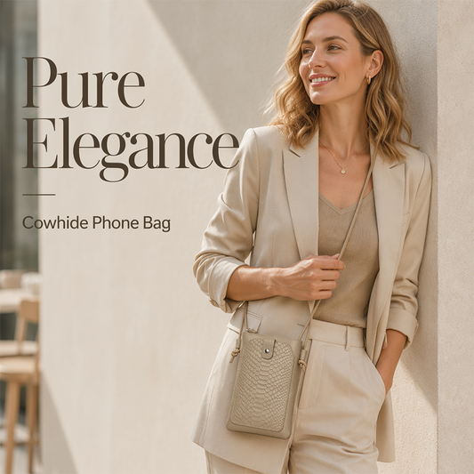 Leather Crossbody Phone Bag with Elegant Crocodile Pattern for Women