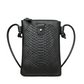Leather Crossbody Phone Bag with Elegant Crocodile Pattern for Women