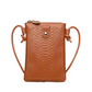 Leather Crossbody Phone Bag with Elegant Crocodile Pattern for Women