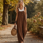 ⌛Limited-Time Offer-Women's Casual Wide Strap Button Jumpsuit