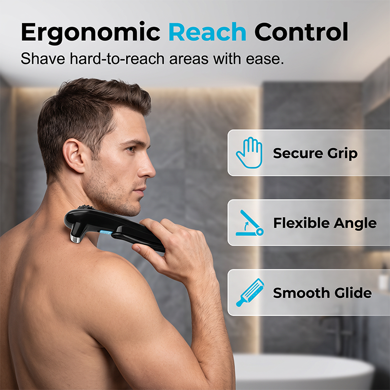 🪒 50% OFF NOW! 💪 Men's Electric Back Shaver – 180° Foldable Handle, 3-in-1 Blade System, Waterproof & 60-Min Runtime ✨