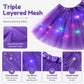 ✨ Light Up the Fun | Girls' LED Sequin Star Tulle Tutu Skirt