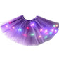 ✨ Light Up the Fun | Girls' LED Sequin Star Tulle Tutu Skirt