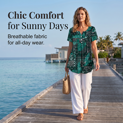 👚🌞Women's Casual V-Neck Top – Soft fabric, flattering fit & breathable – Perfect for summer days & effortless style ✨