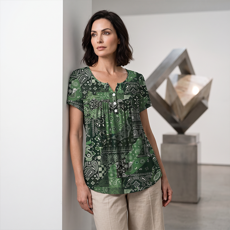 👚🌞Women's Casual V-Neck Top – Soft fabric, flattering fit & breathable – Perfect for summer days & effortless style ✨