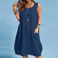 🩷Hot  Sale-50% OFF🌿Cotton And Linen Sleeveless Loose Dress with Pockets