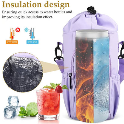 ⏳Limited time – 50% OFF⏰Water Bottle Carrier Bag with Phone Pockets