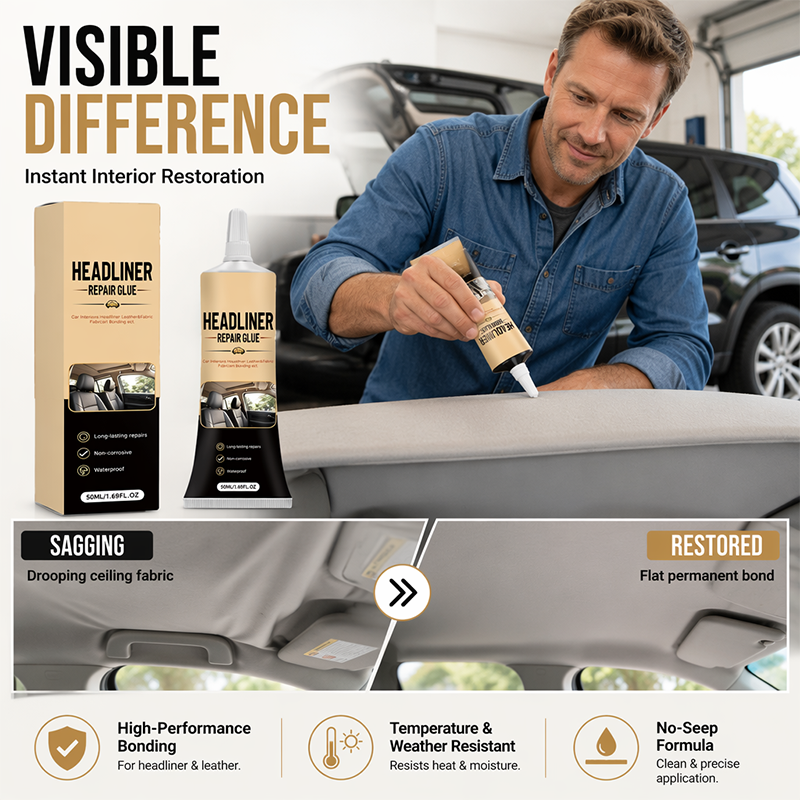🥳2026 HOT SALE🥳💞50K+ SOLD!🚗🔧 50% OFF! Waterproof Car Headliner Repair Glue – High‑strength adhesive for sagging ceilings & interiors. Restore your car’s roof – no special tools needed! 🛡️✨