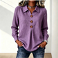 Women's Elegant Lapel Collar Button Top
