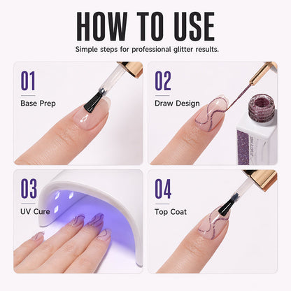 💗LAST DAY SALE 50% OFF⚡50K+ SOLD!!💅| Reflective Glitter Gel Nail Polish Liner