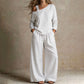 ✨New Arrivals & Special Offers-Women's Elegant One-Shoulder Top & Wide-Leg Pants Set