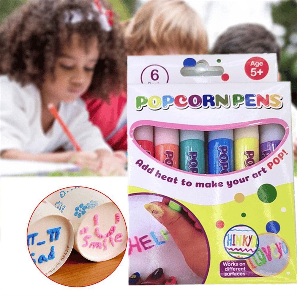 🎁🔮Magic Pen – Draw 3D with one stroke!🎄 DIY Bubble Popcorn Drawing Pens🔥