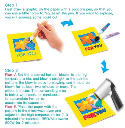 🎁🔮Magic Pen – Draw 3D with one stroke!🎄 DIY Bubble Popcorn Drawing Pens🔥