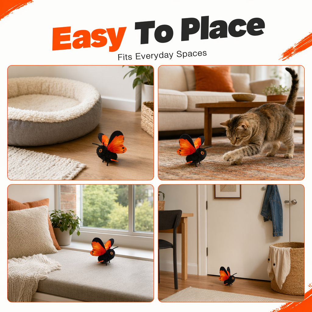 🐱 LIMITED-TIME 50% OFF! Smart Sensing Automatic Flapping Butterfly Cat Toy, Interactive Electric Pet Play Toy🦋