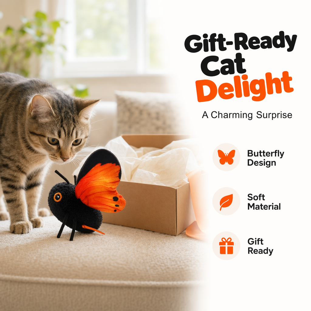 🐱 LIMITED-TIME 50% OFF! Smart Sensing Automatic Flapping Butterfly Cat Toy, Interactive Electric Pet Play Toy🦋