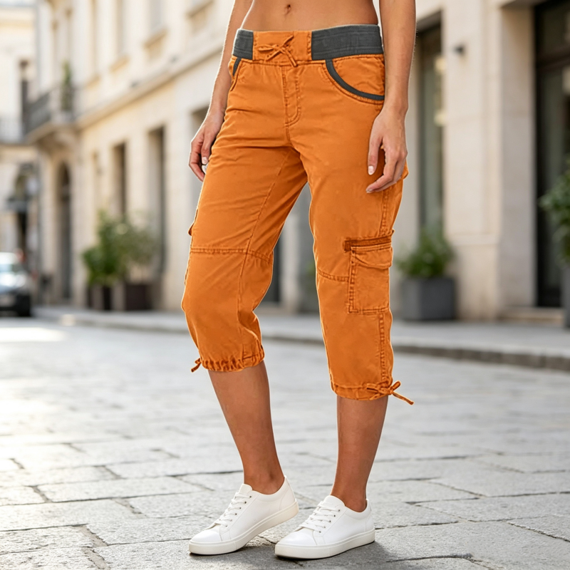 🛠️🌬️Women's High-Waist Cargo Capri Pants
