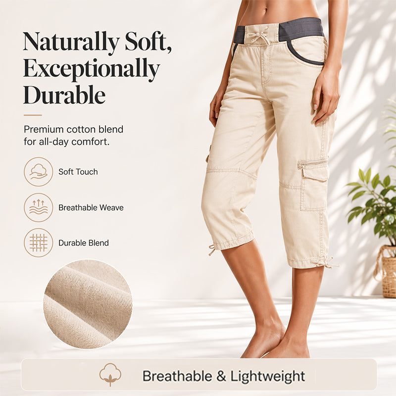 🛠️🌬️Women's High-Waist Cargo Capri Pants