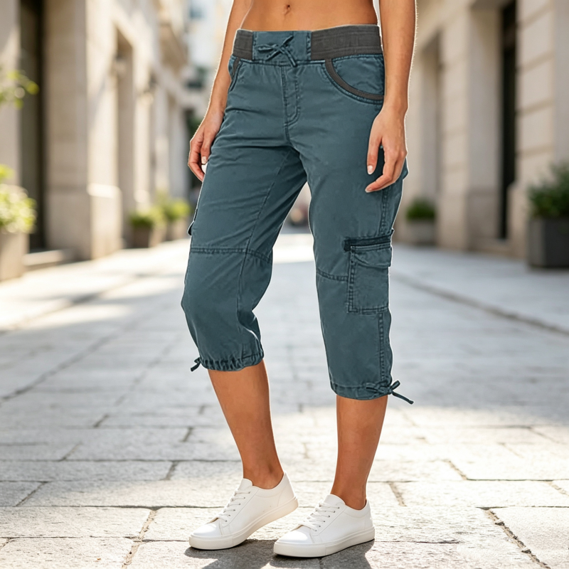 🛠️🌬️Women's High-Waist Cargo Capri Pants