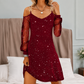 🌸Hot Sale 50% OFF💖Women's Elegant Off-Shoulder Dress with Mesh Sleeves