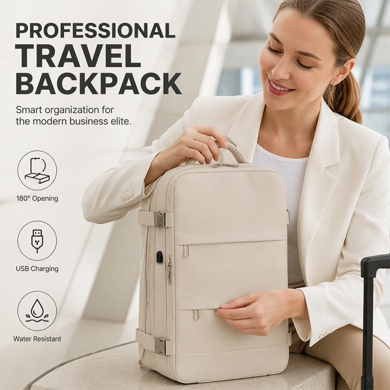💼 50% Off – Large Capacity Business Backpack with USB Port