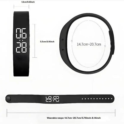 ⌚50% OFF NOW ! 🏃Student Digital Sports Wristband – Pedometer Vibration Alarm Silicone Watch for Kids Teens