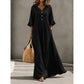 🌸 Flattering Flow | Women's V-Neck Button-Front Maxi Dress with Pockets