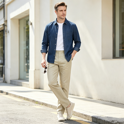 🎉 2026 Sale — Over 28,400 Sold!💞 Men's Slim-Fit Casual Pants with Elastic Waist – Comfortable 👖