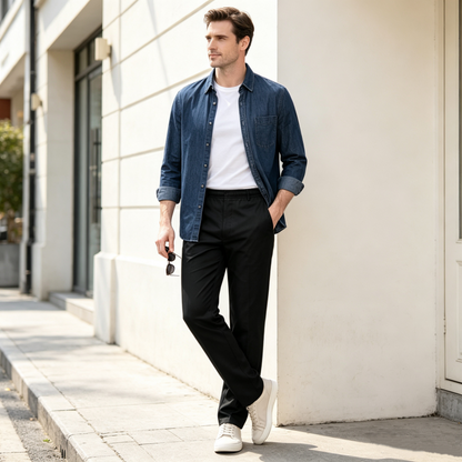 🎉 2026 Sale — Over 28,400 Sold!💞 Men's Slim-Fit Casual Pants with Elastic Waist – Comfortable 👖
