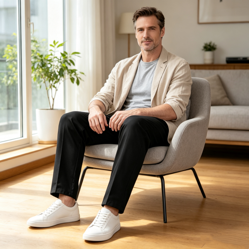 🎉 2026 Sale — Over 28,400 Sold!💞 Men's Slim-Fit Casual Pants with Elastic Waist – Comfortable 👖